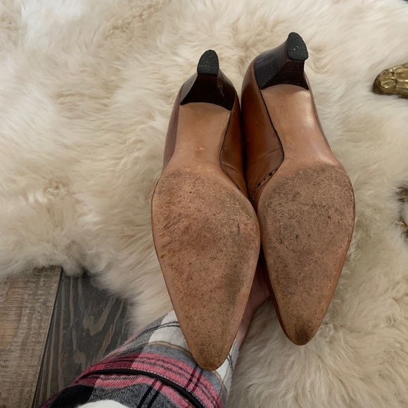 Vintage leather Brevitt Wing Tip heels Sz 8aa - Picture 3 of 6